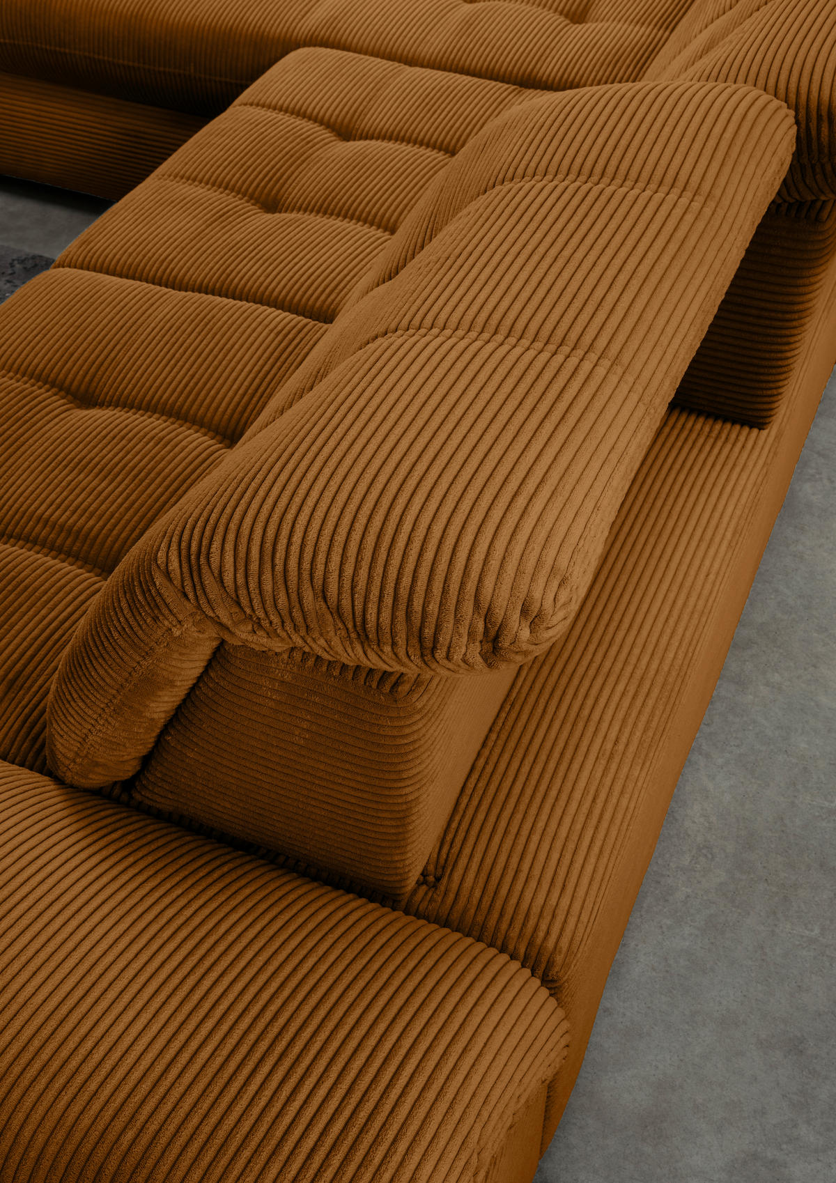 ECKSOFA in Cord Goldfarben  - Goldfarben/Schwarz, Modern, Textil/Metall (184/314cm) - Livetastic