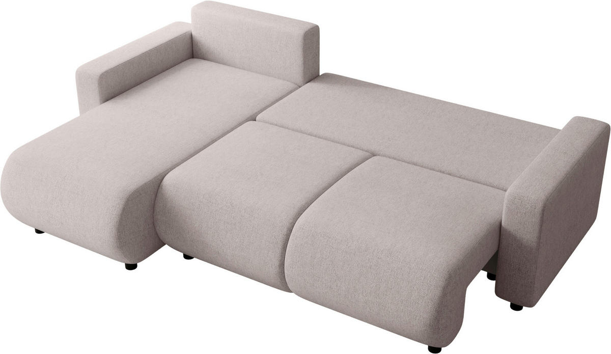 ECKSOFA Beige Webstoff  - Beige/Schwarz, MODERN, Kunststoff/Textil (150/240cm) - Xora