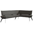 ECKBANK 235/165 cm Webstoff Schwarz Buche massiv   - Schwarz, Basics, Holz/Textil (235/165cm) - Carryhome