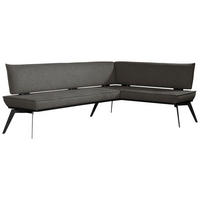 ECKBANK 215/165 cm Webstoff Schwarz Buche massiv   - Schwarz, Basics, Holz/Textil (215/165cm) - Carryhome