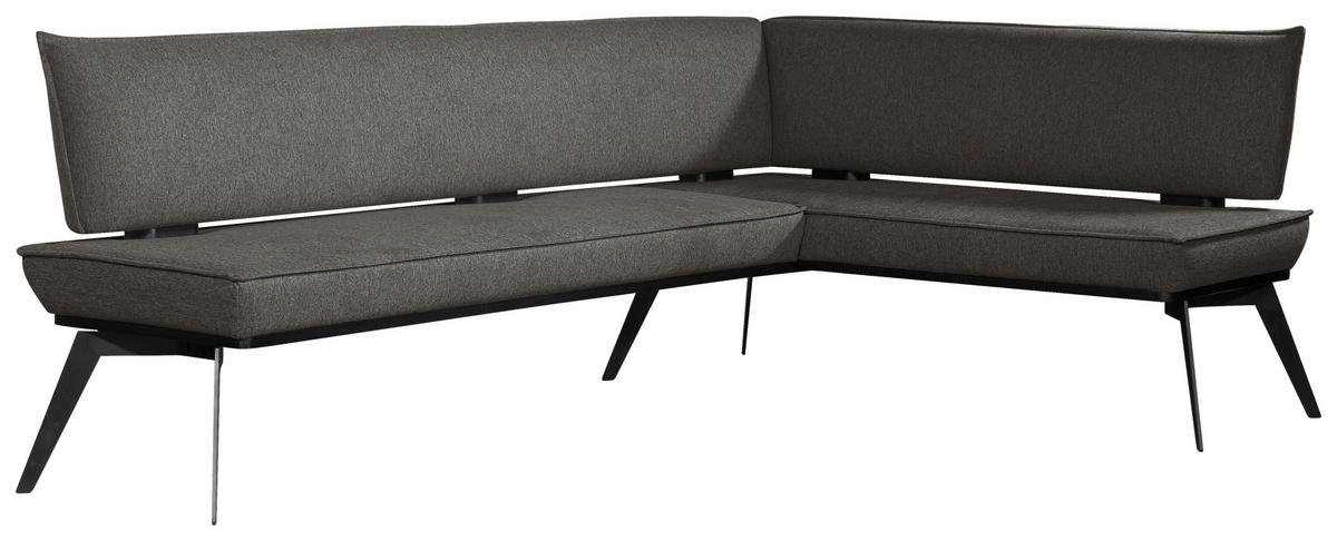 ECKBANK 215/165 cm Webstoff Schwarz Buche massiv   - Schwarz, Basics, Holz/Textil (215/165cm) - Carryhome