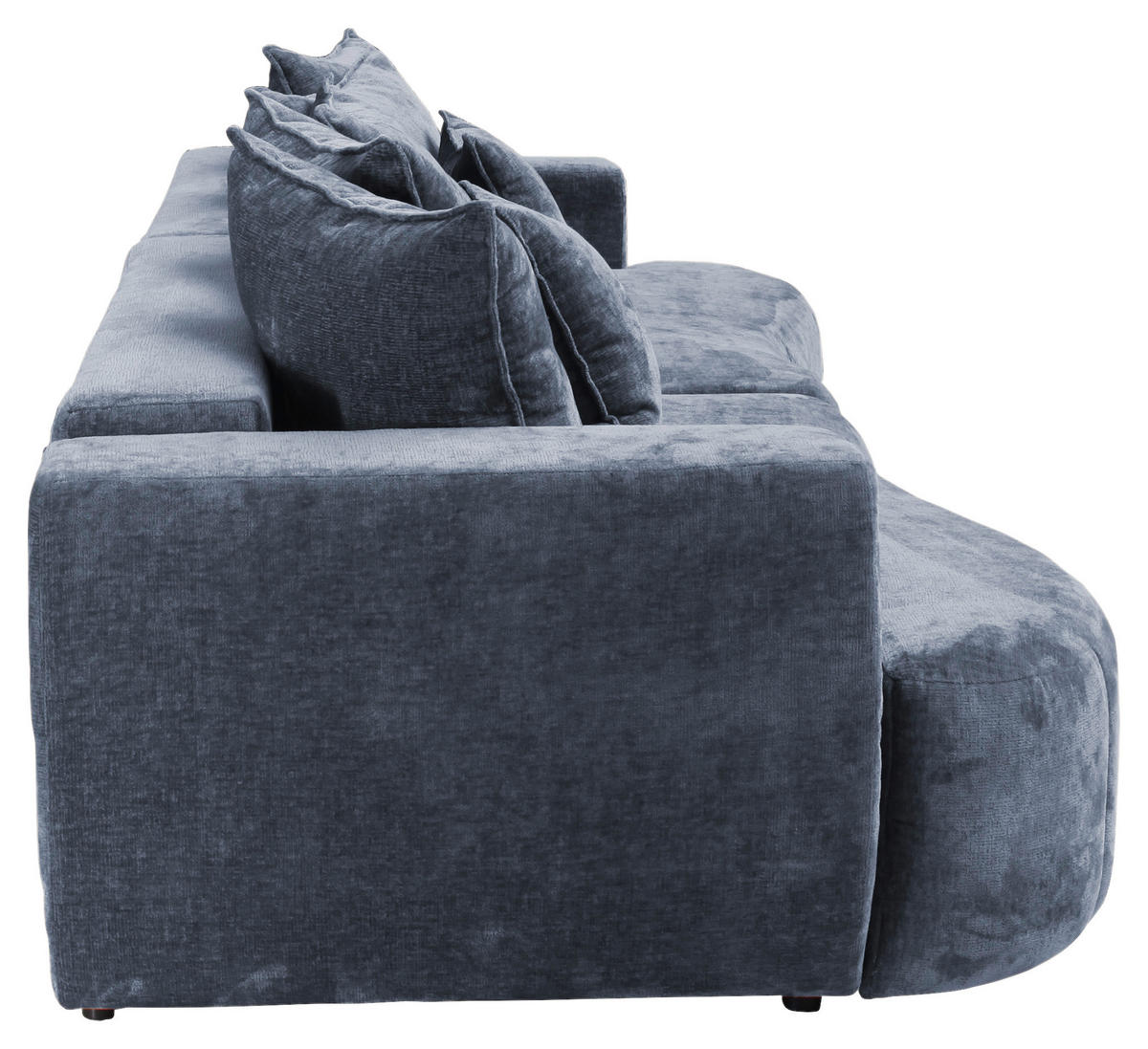 BOXSPRINGSOFA  mit Rücken echt Velours Dunkelblau  - Schwarz/Dunkelblau, Trend, Kunststoff/Textil (292/71-99/127cm) - Livetastic