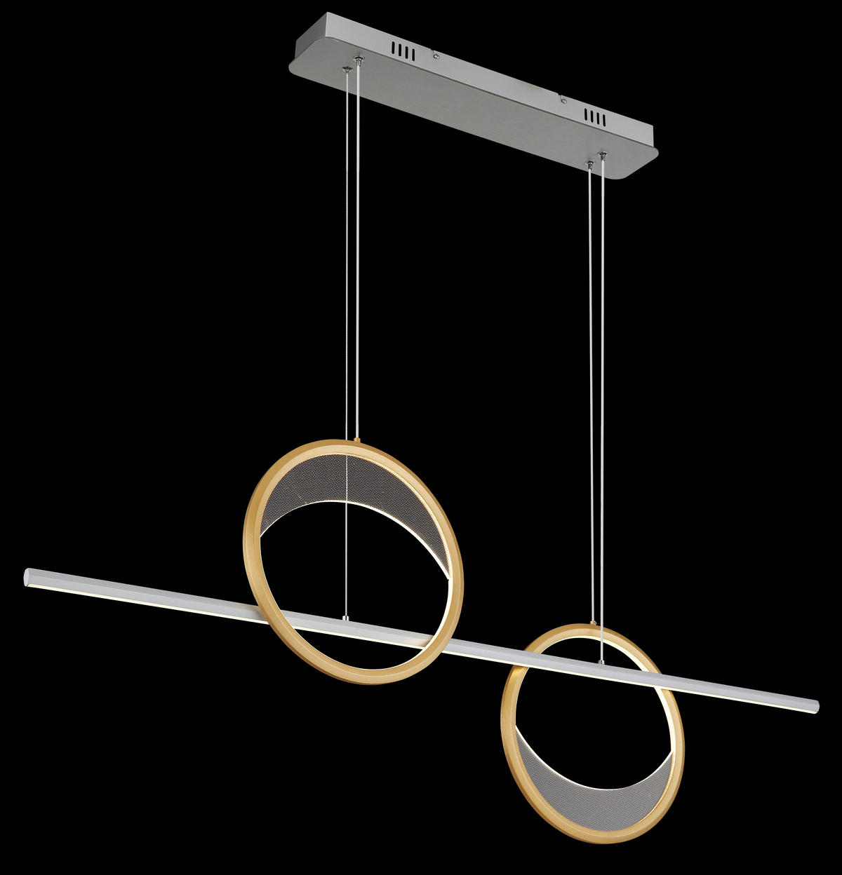 ZÁVĚSNÉ LED SVÍTIDLO, 120.4/10.5/120 cm - barvy stříbra/čiré, Design, kov/plast (120.4/10.5/120cm) - Globo