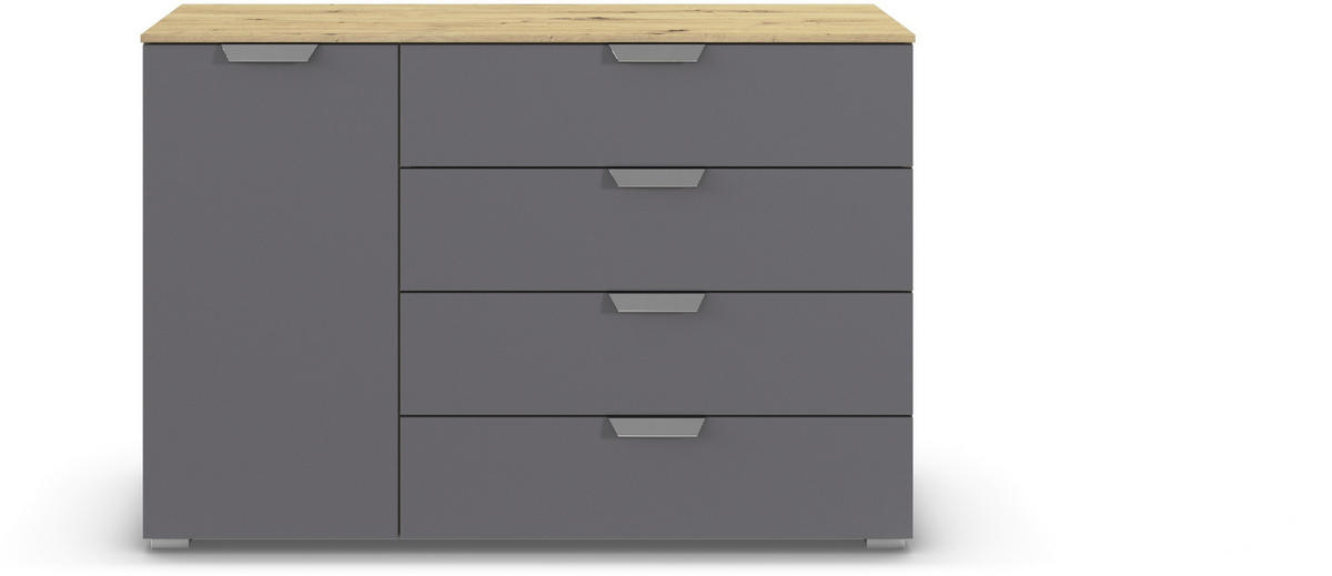 KOMMODE  in 120/81/42 cm  - Chromfarben/Dunkelgrau, Design, Holzwerkstoff/Metall (120/81/42cm) - Carryhome