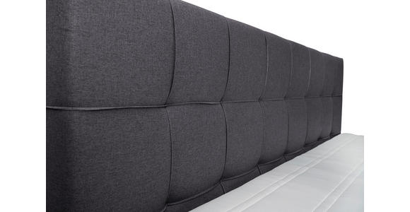 BOXSPRINGBETT 180/200 cm  in Dunkelgrau  - Dunkelgrau/Alufarben, KONVENTIONELL, Kunststoff/Textil (180/200cm) - Carryhome