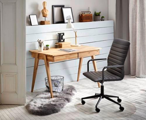 SNURRSTOL  i läderimitation svart  - svart, Modern, metall/textil (58/103/45cm) - Best Price