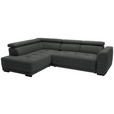 ECKSOFA in Chenille Dunkelgrau  205/284 cm  - Dunkelgrau/Schwarz, Design, Kunststoff/Textil (205/284cm) - Xora