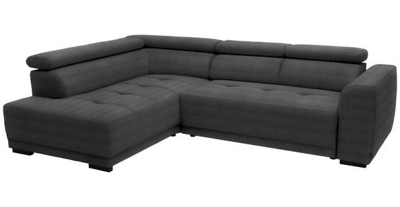 ECKSOFA in Chenille Dunkelgrau 205/284 cm - Dunkelgrau/Schwarz, Design, Kunststoff/Textil (205/284cm) - Xora