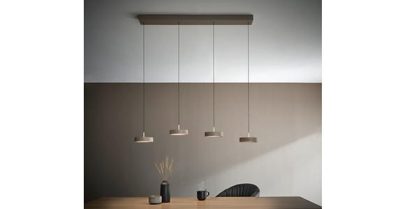 LED-HÄNGELEUCHTE 118/17,5/180 cm  - Sandfarben, Design, Metall (118/17,5/180cm) - Dieter Knoll