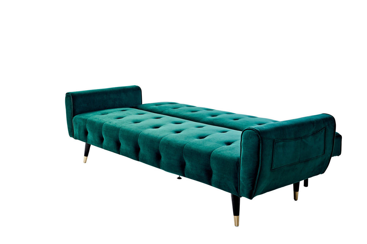 SCHLAFSOFA Samt Grün, Opal  - Goldfarben/Opal, MODERN, Holz/Textil (213/83/83cm) - Livetastic