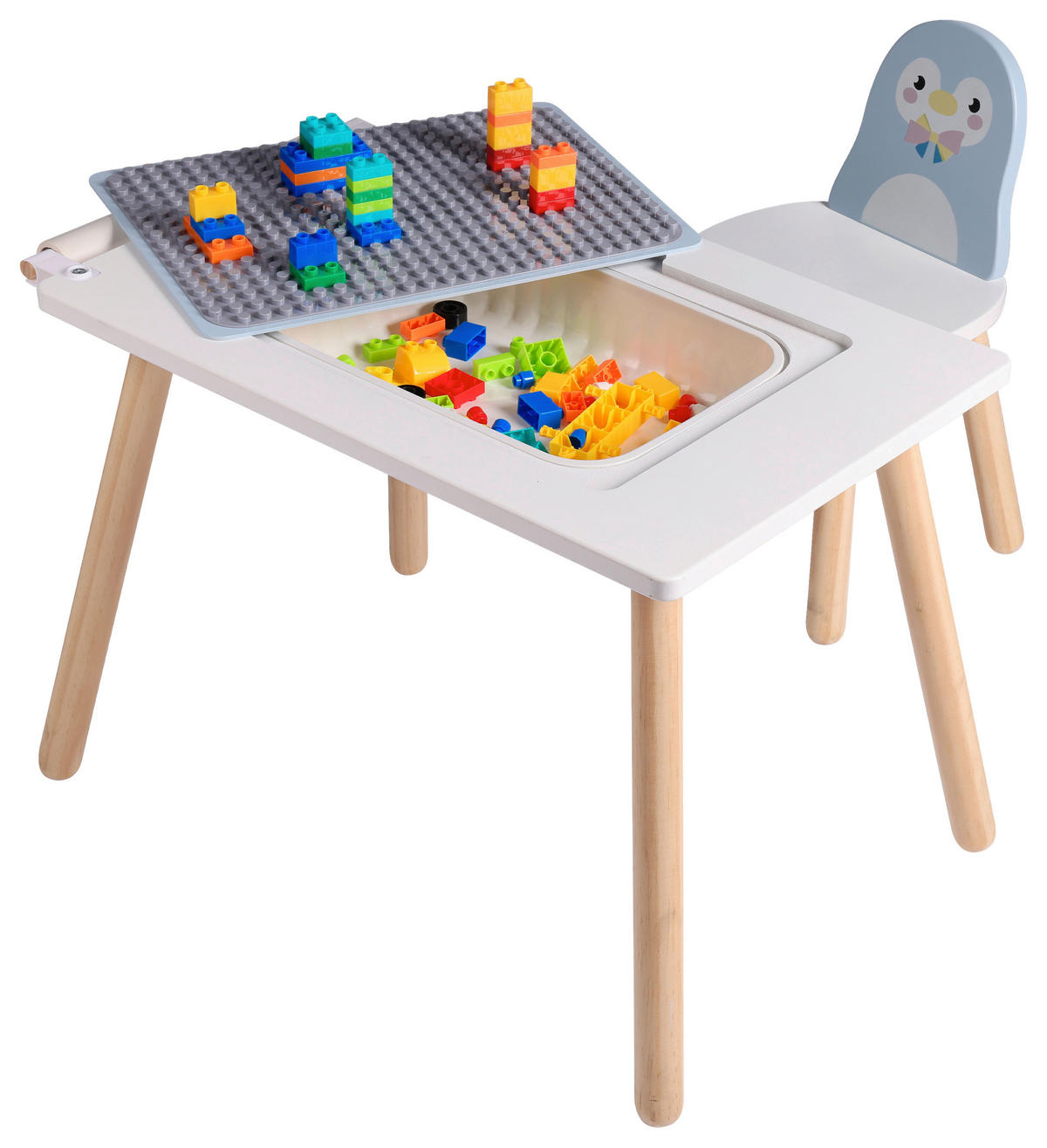 KINDERSITZGRUPPE PIP PENGUIN  - Pastellblau/Weiß, KONVENTIONELL, Holz/Holzwerkstoff (65/40/44cm)