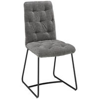 STUHL  in Eisen Samt  - Schwarz/Grau, Trend, Textil/Metall (47/91,5/63cm) - Ambia Home