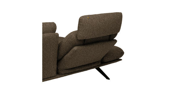 ECKSOFA  in Flachgewebe Dunkelbraun  155/234 cm  - Dunkelbraun/Schwarz, Design, Textil/Metall (155/234cm) - Dieter Knoll