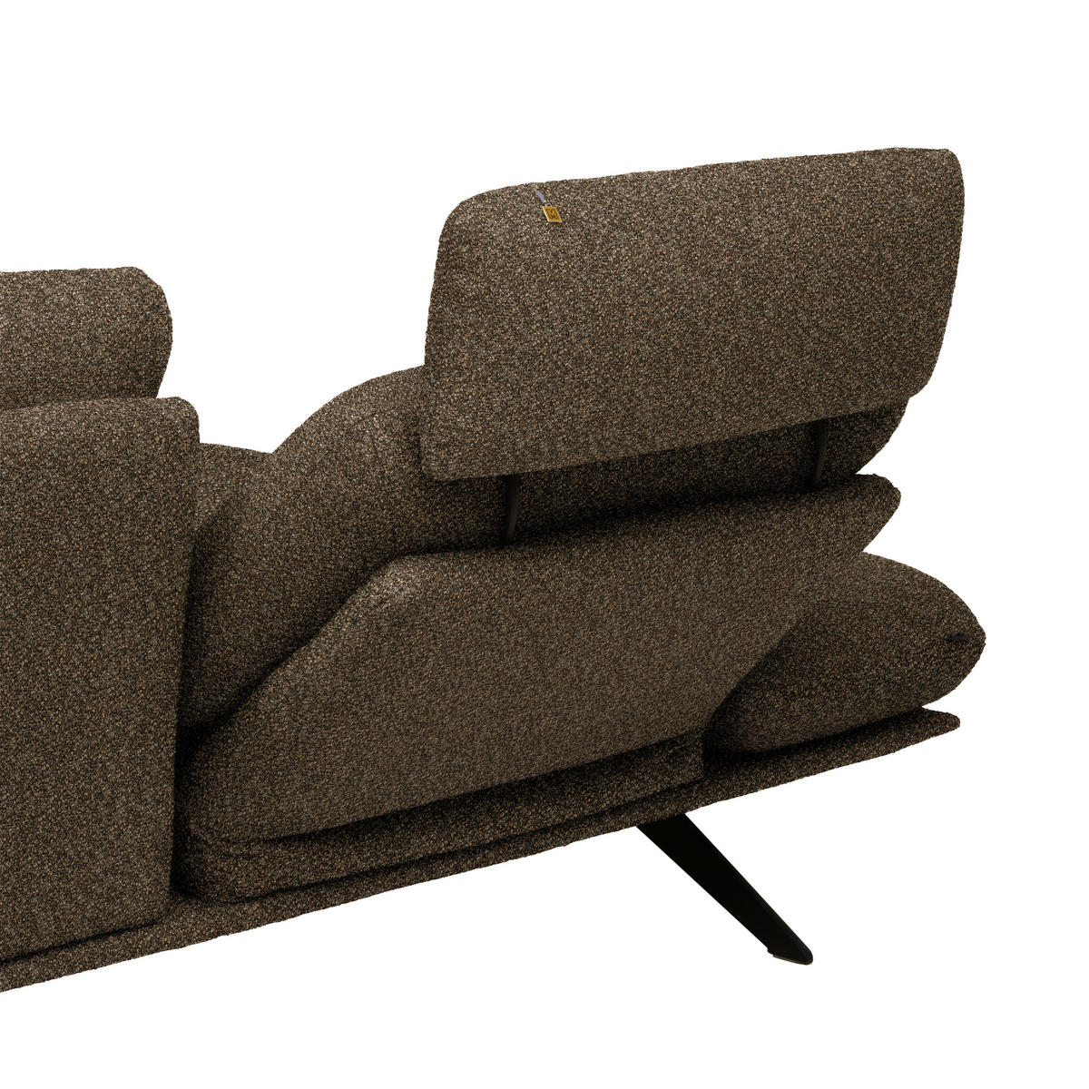 ECKSOFA Flachgewebe Dunkelbraun  - Dunkelbraun/Schwarz, Design, Textil/Metall (155/234cm) - Dieter Knoll