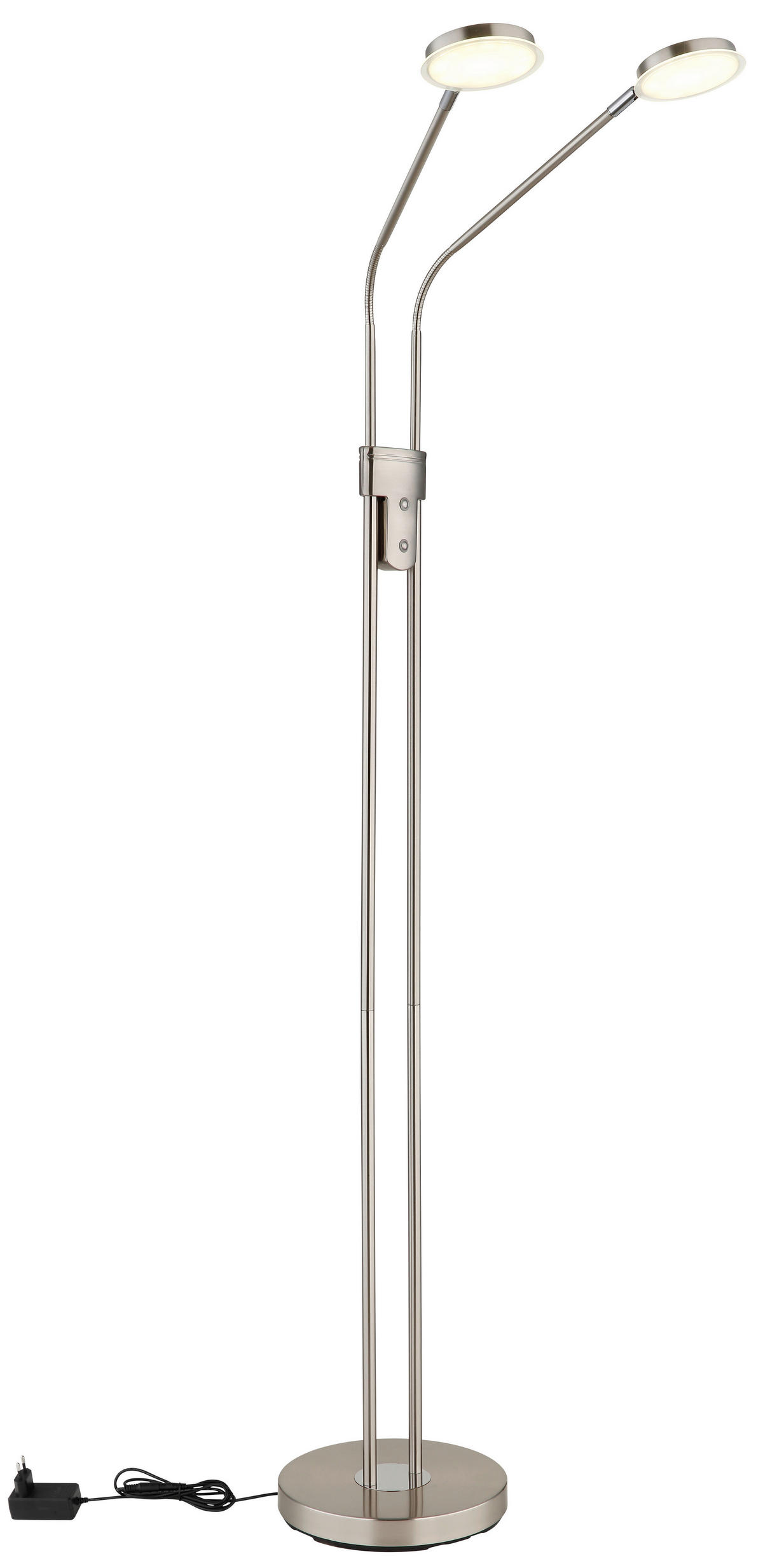 LED-STEHLEUCHTE Silvio 93/25 cm  - Schwarz/Weiß, Design, Kunststoff/Metall (93/25cm) - Globo