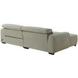 ECKSOFA Beige Mikrofaser Rücken echt, Relaxfunktion, Kopfteilverstellung  - Beige/Schwarz, Design, Holz/Textil (172/256cm) - Carryhome