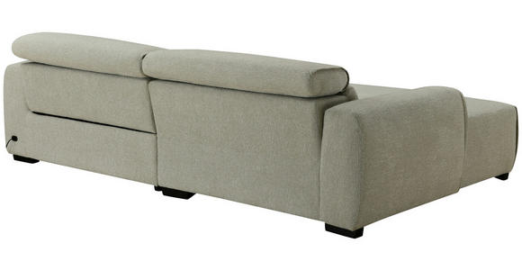 ECKSOFA Beige Mikrofaser Rücken echt, Relaxfunktion, Kopfteilverstellung  - Beige/Schwarz, Design, Holz/Textil (172/256cm) - Carryhome