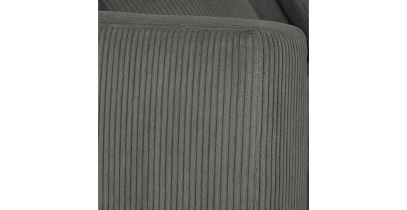 2,5-SITZER Cord Dunkelgrau  - Dunkelgrau/Schwarz, KONVENTIONELL, Holz/Textil (203/83/126cm) - Hom`in
