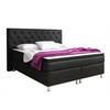 BOXSPRINGBETT 180/200 cm  in Schwarz  - Silberfarben/Schwarz, KONVENTIONELL, Leder/Textil (180/200cm) - MID.YOU