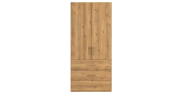 DREHTÜRENSCHRANK in Eichefarben - Eichefarben, Design, Holzwerkstoff/Kunststoff (101/223/60cm) - Novel