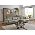 ECKSOFA in Echtleder Hellgrau  300/157 cm  - Hellgrau/Schwarz, Design, Leder/Metall (300/157cm) - Dieter Knoll