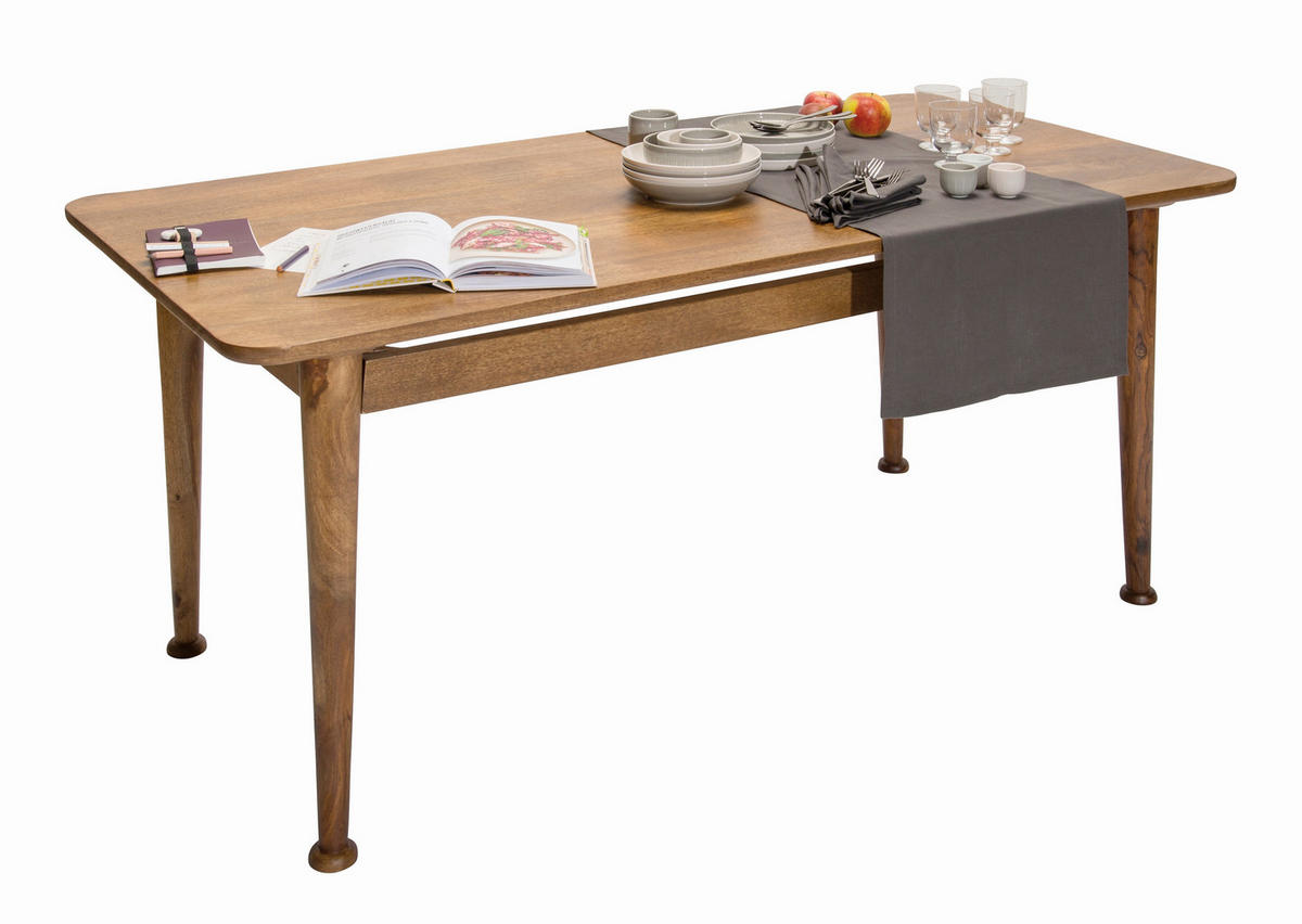 ESSTISCH 180/90/76 cm Echtholz  Holz rechteckig Braun  - Braun, MODERN, Holz (180/90/76cm) - MID.YOU