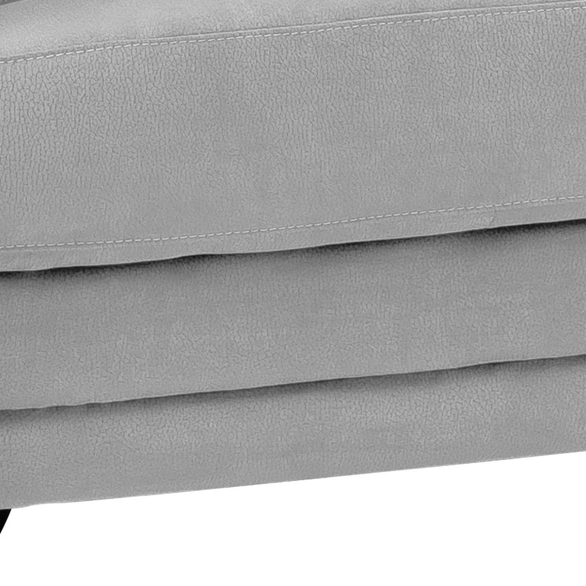 SESSEL in Mikrofaser Hellgrau  - Hellgrau/Schwarz, Design, Kunststoff/Textil (117/97/100cm) - Livetastic