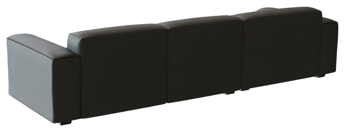 ECKSOFA Dunkelgrau Echtleder  - Dunkelgrau/Schwarz, Design, Leder/Holz (171/317cm) - Livetastic