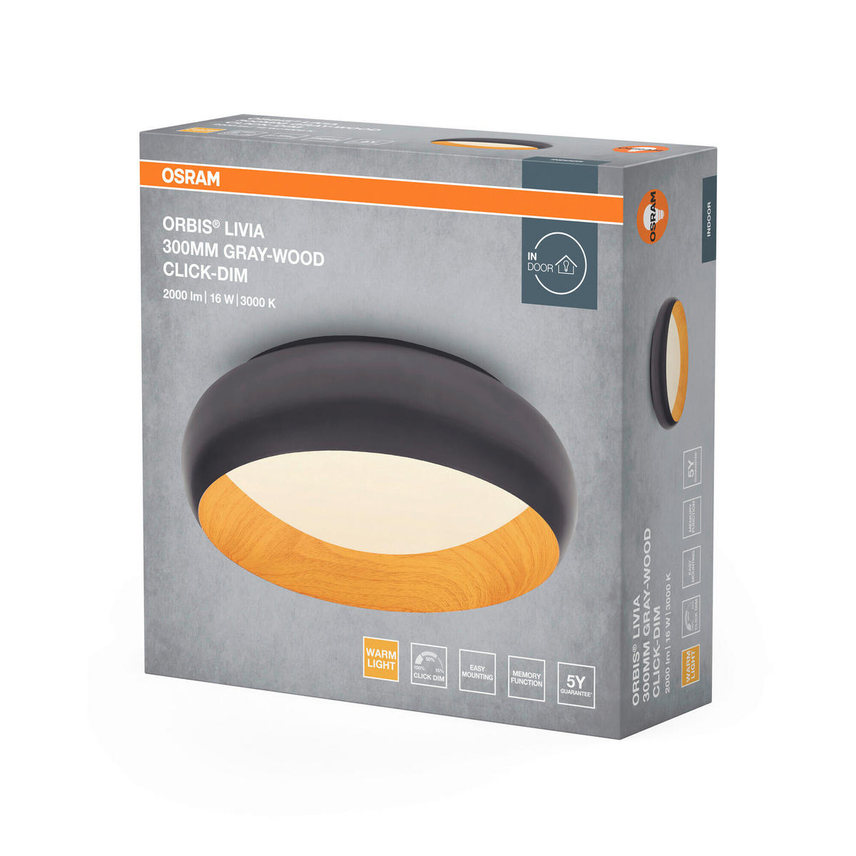 LED-DECKENLEUCHTE 30/9,5 cm   - Design, Kunststoff/Metall (30/9,5cm) - Osram