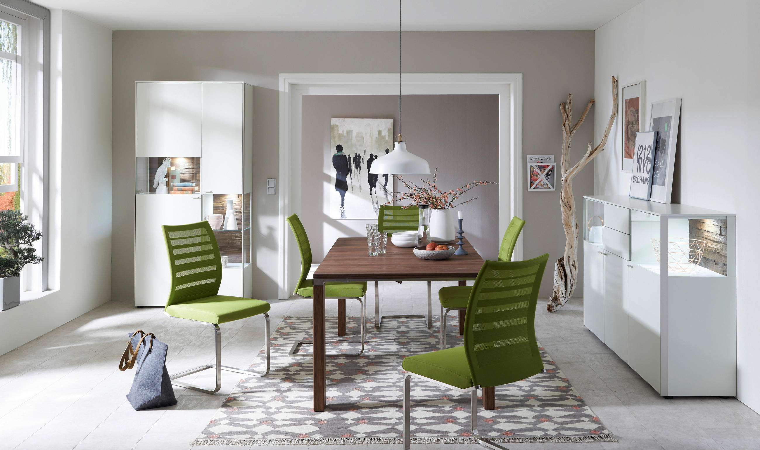 ESSTISCH Nussbaumfarben, Edelstahlfarben rechteckig  ausziehbar, in verschiedenen Größen erhältlich, in verschiedenen Holzarten erhältlich, Variantenauswahl  - Edelstahlfarben/Nussbaumfarben, Design, Holz/Metall (190-290/100/75cm) - Venjakob