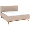 POLSTERBETT 160/200 cm,  in Taupe, Matratze, Lattenrost, Bettkasten, H3 + H3 = fest  - Taupe/Eichefarben, Design, Holz/Textil (160/200cm) - Musterring