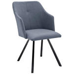 STUHL Lederlook Anthrazit, Grau  - Anthrazit/Grau, Design, Textil/Metall (55/86/63cm) - Novel
