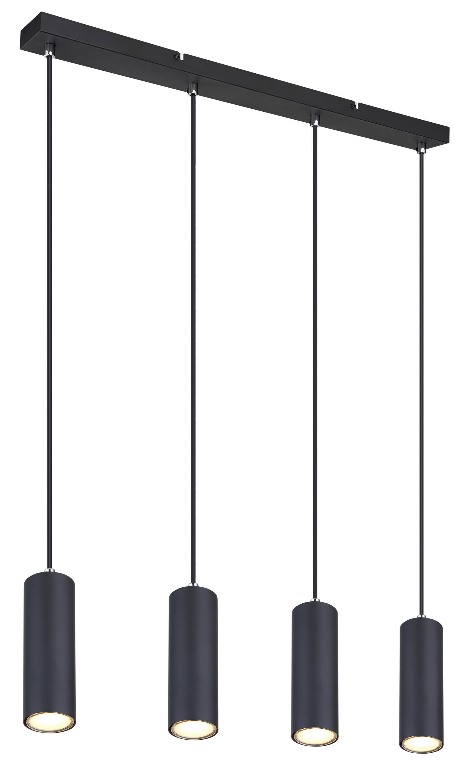 HÄNGELEUCHTE 65/6/120 cm   - Schwarz, Design, Metall (65/6/120cm) - Globo