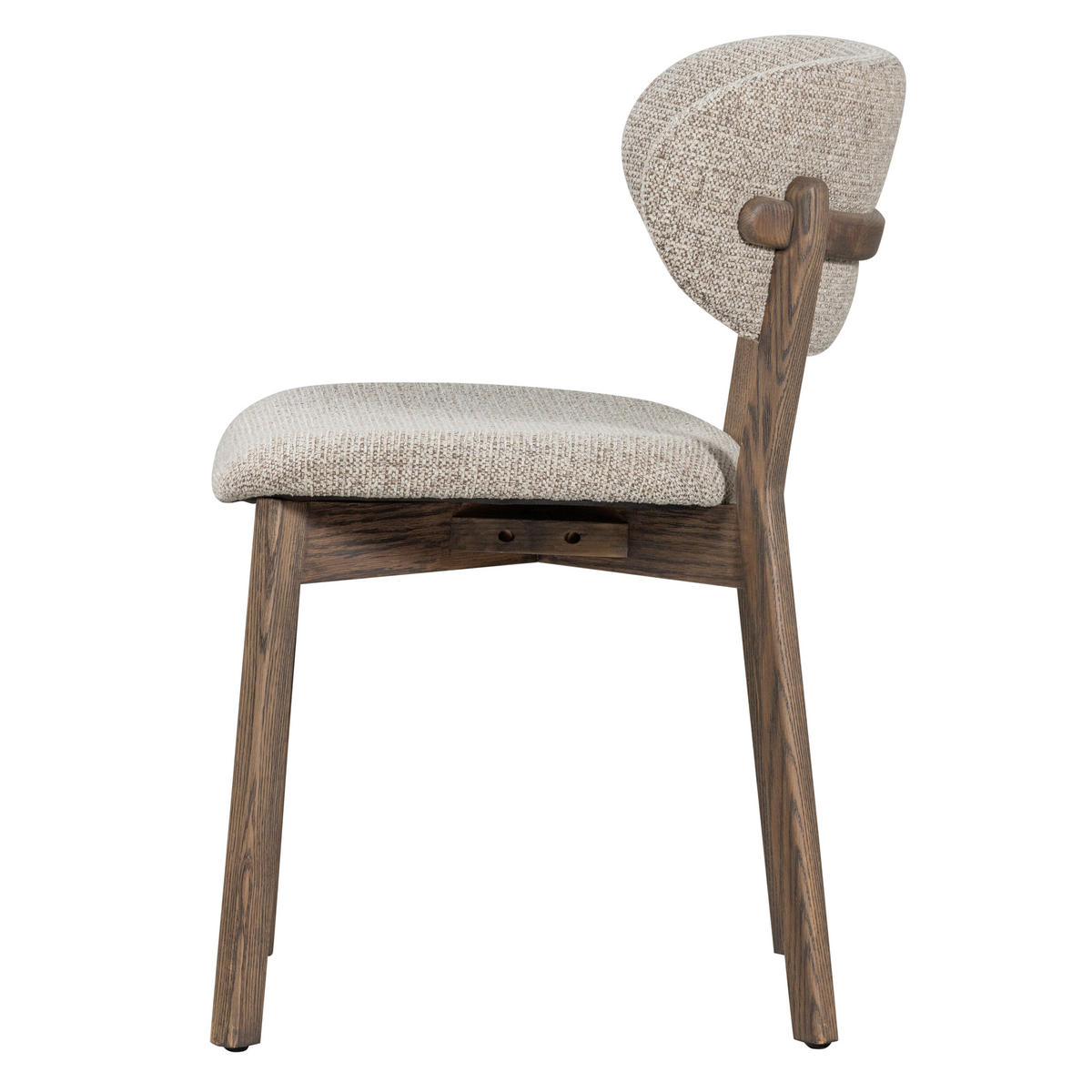 STUHL-SET 2 Stück  Webstoff  - Dunkelbraun/Naturfarben, MODERN, Holz/Textil (51/82/60cm) - Livetastic