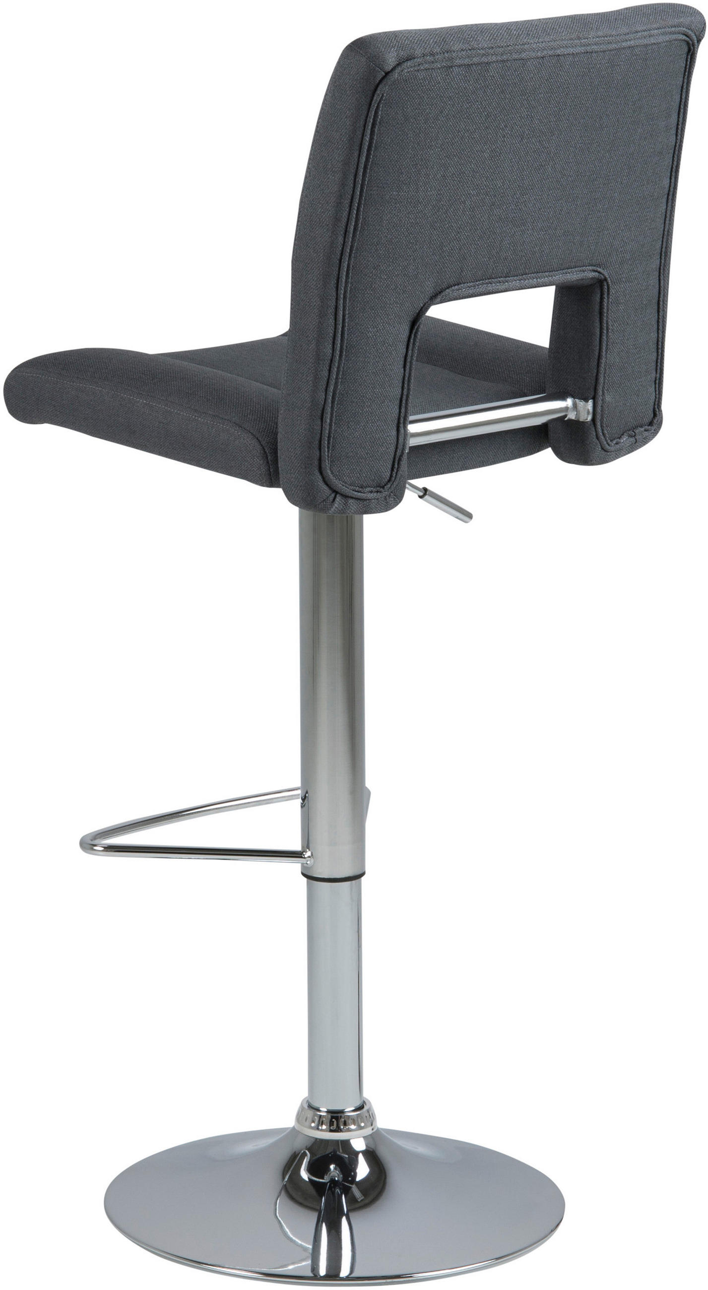 BARHOCKER Webstoff Dunkelgrau  - Chromfarben/Dunkelgrau, Design, Textil/Metall (41,5/94-115/52cm) - Carryhome