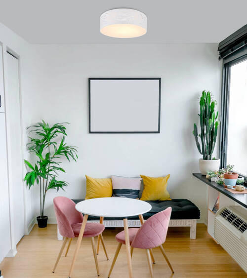 LED-DECKENLEUCHTE 38/13 cm   - Chromfarben/Weiß, Design, Kunststoff/Metall (38/13cm) - Globo