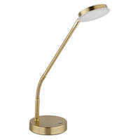 LED-TISCHLEUCHTE 43/13/53,5 cm   - Klar/Messingfarben, Design, Kunststoff/Metall (43/13/53,5cm) - Globo