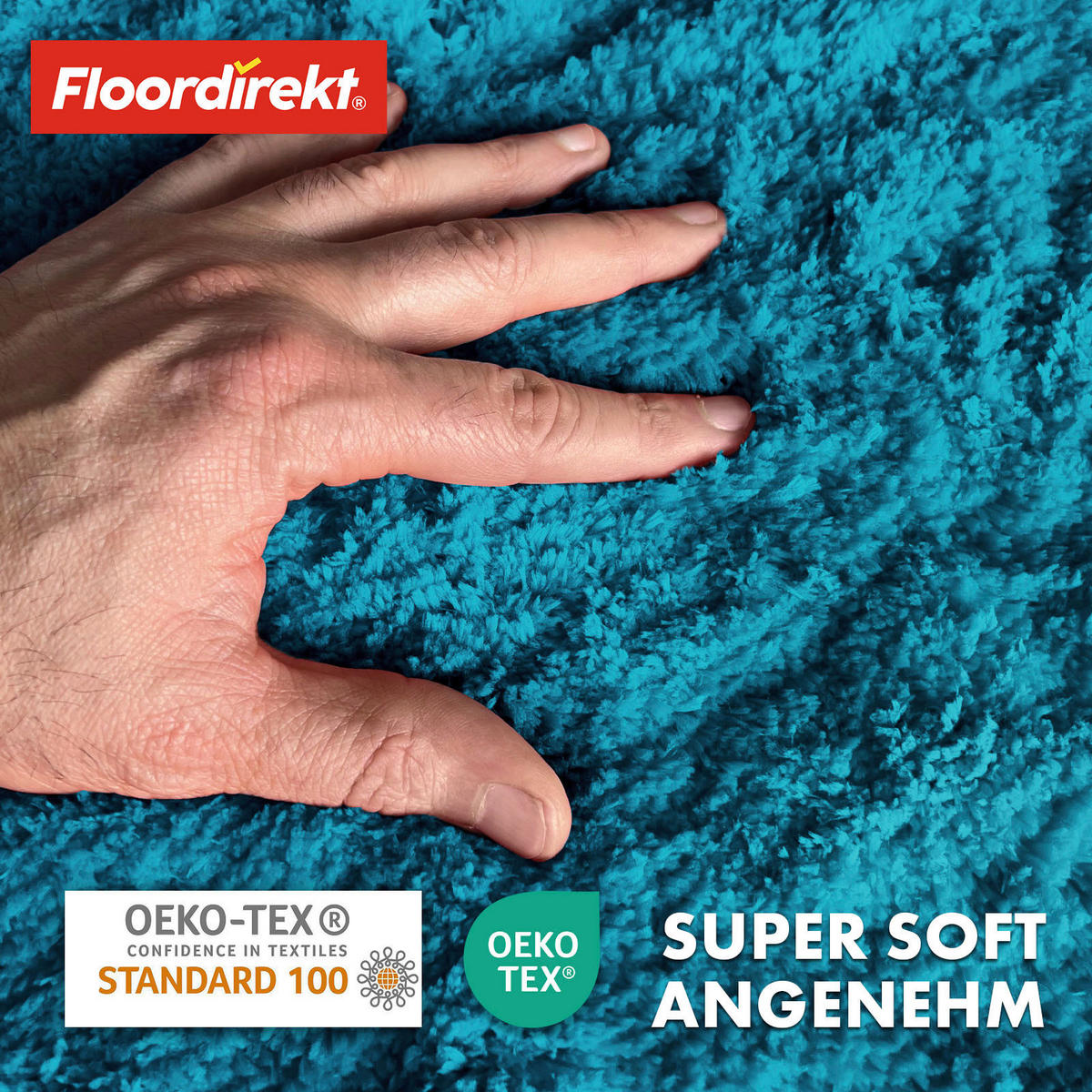 BADEMATTE SKY Petrol 120 cm  - Petrol, Basics, Kunststoff/Textil (120cm) - Floordirekt