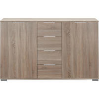 KOMMODE  in 130/83/41 cm  - Chromfarben/Eichefarben, Design, Holzwerkstoff/Kunststoff (130/83/41cm) - Carryhome