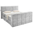 BOXSPRINGBETT 180/200 cm  in Silberfarben  - Silberfarben, KONVENTIONELL, Textil (180/200cm) - Carryhome