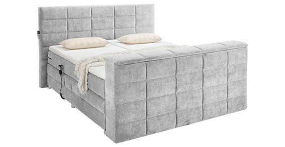 BOXSPRINGBETT 180/200 cm in Silberfarben - Silberfarben, KONVENTIONELL, Textil (180/200cm) - Carryhome