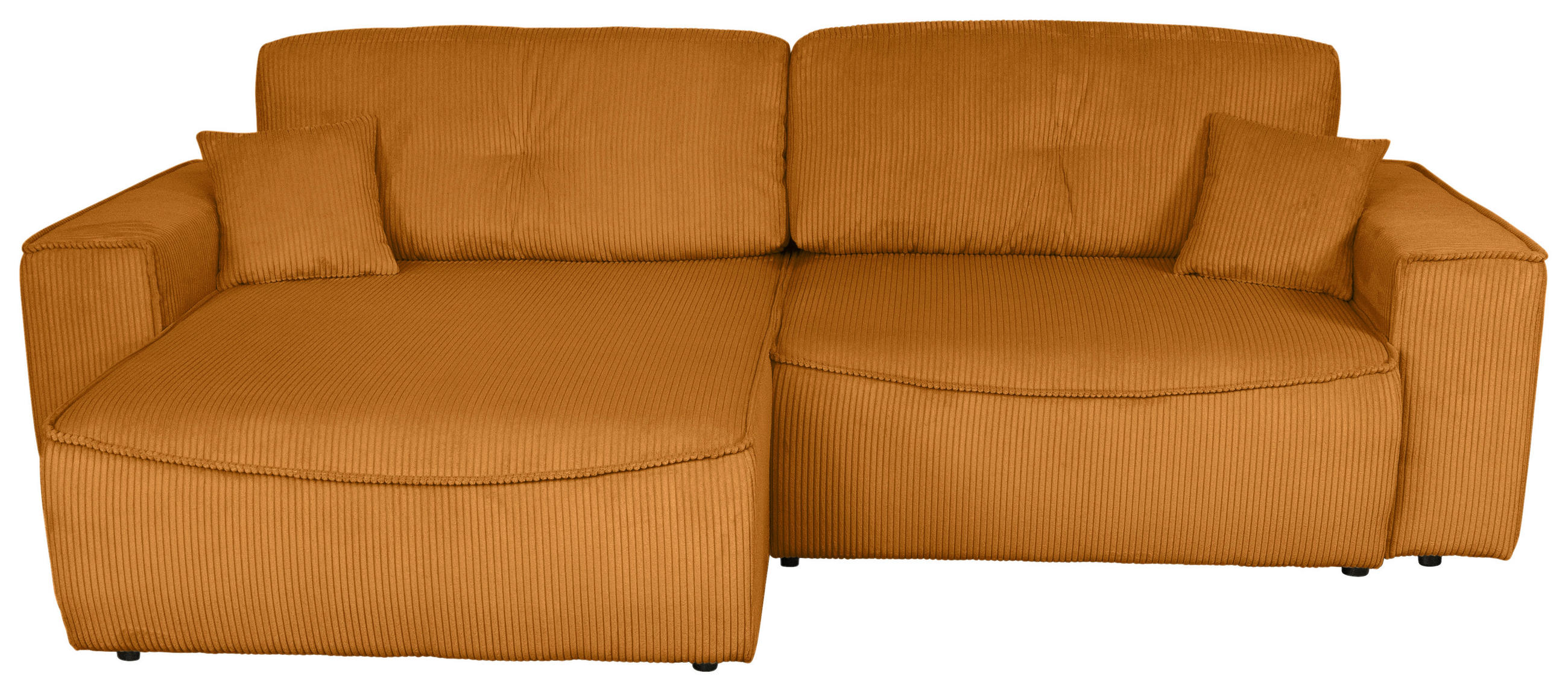 ECKSOFA Kupferfarben Cord  - Schwarz/Kupferfarben, KONVENTIONELL, Kunststoff/Textil (148/265cm) - Carryhome