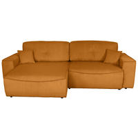 ECKSOFA Kupferfarben Cord  - Schwarz/Kupferfarben, KONVENTIONELL, Kunststoff/Textil (148/265cm) - Carryhome
