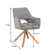 ARMLEHNSTUHL  Sitzfläche 360° drehbar, inklusive Armlehnen Cord  - Eichefarben/Hellgrau, Design, Holz/Textil (60/85/63cm) - Hom`in