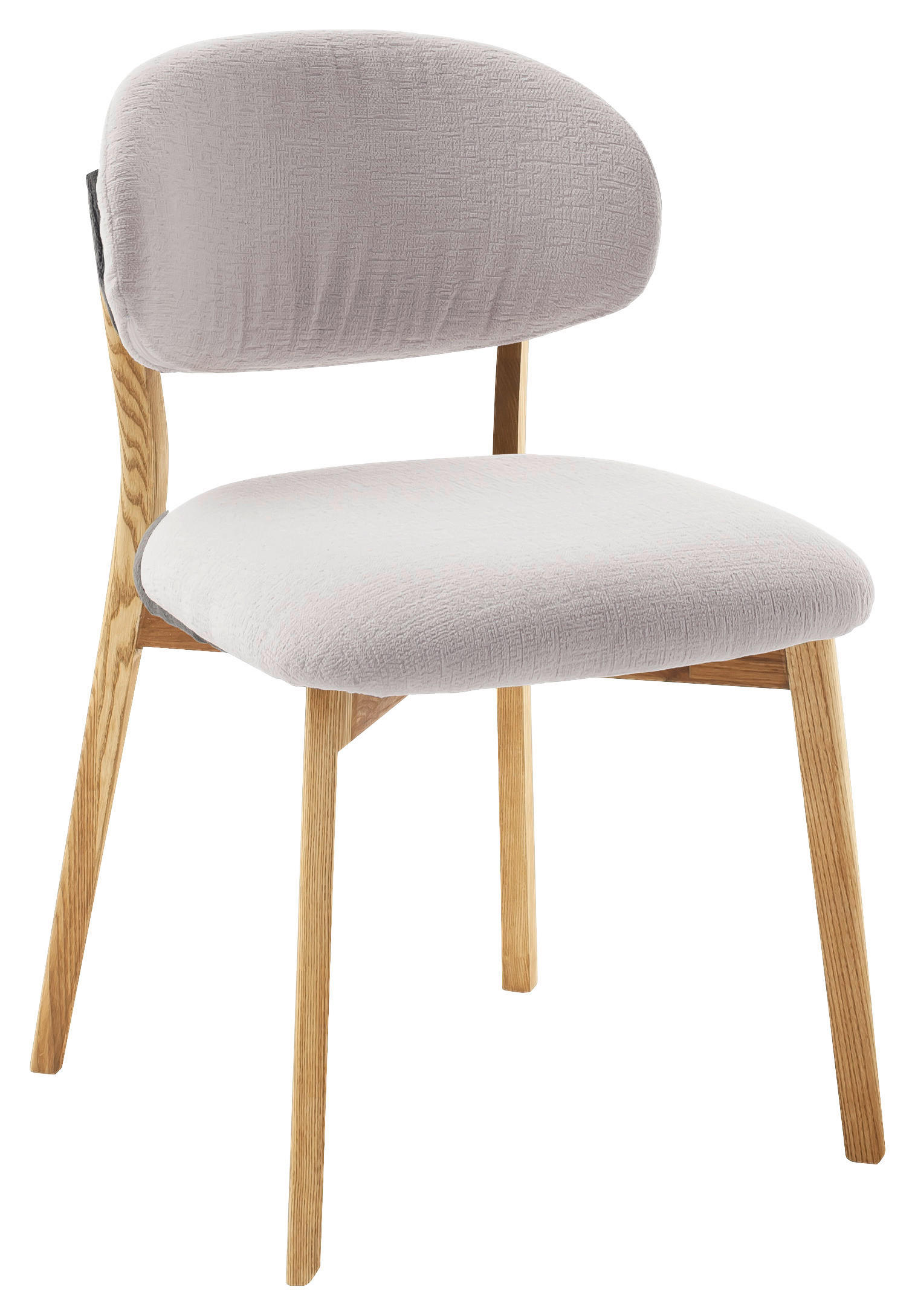 STUHL in Holz, Textil Hellgrau, Wildeiche  - Wildeiche/Hellgrau, KONVENTIONELL, Holz/Textil (50/82/57cm) - Venda