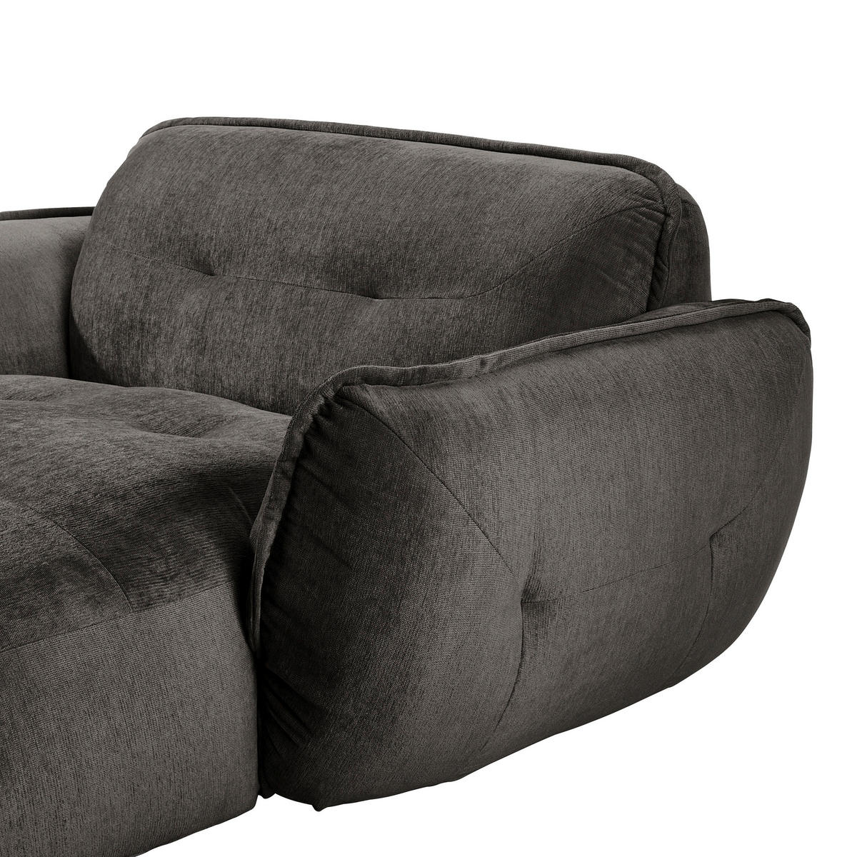 XXL-SESSEL in Chenille Anthrazit  - Anthrazit/Schwarz, Modern, Kunststoff/Textil (182/87/184cm) - Trendmanufaktur