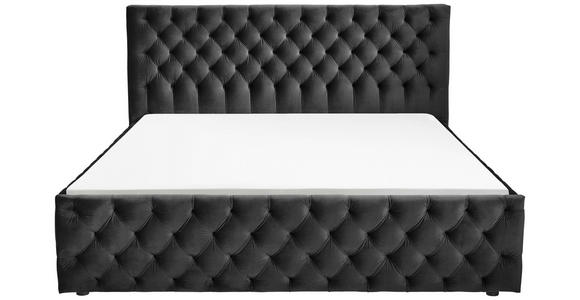 POLSTERBETT gepolstertes Kopfteil Schwarz 180/200 cm  - Schwarz, KONVENTIONELL, Kunststoff/Textil (180/200cm) - Carryhome