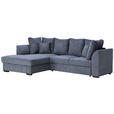 ECKSOFA in Cord Grau  - Schwarz/Grau, Design, Kunststoff/Textil (174/259cm) - Cantus