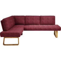 ECKBANK 174/265 cm  in Rot, Eichefarben  - Eichefarben/Rot, Design, Holz/Textil (174/265cm) - Dieter Knoll