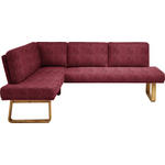 ECKBANK 174/240 cm  in Rot, Eichefarben  - Eichefarben/Rot, Design, Holz/Textil (174/240cm) - Dieter Knoll